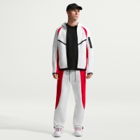 Nike Tech-fleecebukser med farveblok og åben kant til mænd - hvid