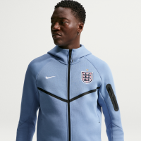 England Tech Fleece Windrunner Nike Football-hættetrøje med lynlås til mænd - blå