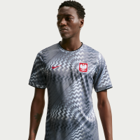 Polen 2026 Pre-Match Kortærmet Nike Dri-FIT-opvarmningstrøje til fodbold til mænd - grå