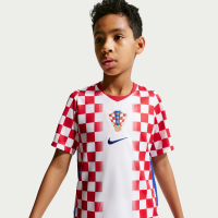Kroatien 2026 Stadium Home Nike Dri-FIT Replica-fodboldtrøje til større børn - hvid
