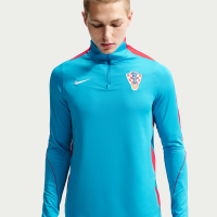 Kroatien 2026 Nike Dri-FIT Football Strike-træningstrøje med lynlås i halv længde til mænd - blå
