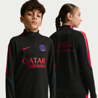 Maskinstrikket Paris Saint-Germain Strike Nike Dri-FIT-fodboldtræningstrøje til større børn - sort