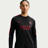 Maskinstrikket Paris Saint-Germain Strike Nike Dri-FIT-fodboldtrøje med rund hals til kvinder - sort