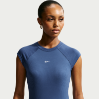 Nike Chill Knit kortærmet ribtop med tætsiddende pasform til kvinder - blå