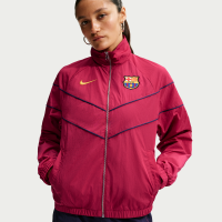 Vævet FC Barcelona Windrunner Nike Football UV-jakke til kvinder - rød