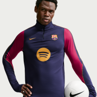 Maskinstrikket FC Barcelona Strike Nike Dri-FIT-fodboldtræningstrøje til mænd - blå