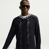Maskinstrikket Nigeria Energy Nike Football-trøje med lange ærmer til mænd - sort