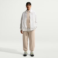 Oversized Nike Studio Fleece-bukser med høj talje og opslag i medium vægt til kvinder - brun