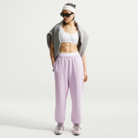 Oversized Nike Studio Fleece-bukser med høj talje og opslag i medium vægt til kvinder - lilla