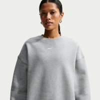Oversized Nike Studio Fleece-sweatshirt i mellemkraftig kvalitet med rund hals til kvinder - grå