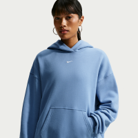 Oversized Nike Studio Fleece-hættetrøje i medium vægt til kvinder - blå