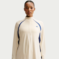 Langærmet NikeSKIMS Stretch Knit-overdel med 1/2 lynlås til kvinder - hvid