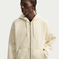 Nike Solo Swoosh-hættetrøje i fleece med fuld lynlås til mænd - hvid