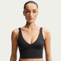 NikeSKIMS Matte Longline-bh med V-hals til kvinder - sort