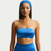 Vendbar NikeSKIMS Satin Shine Bandeau-bh til kvinder - blå