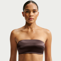 Vendbar NikeSKIMS Satin Shine Bandeau-bh til kvinder - brun
