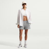 Nike Studio Fleece-shorts i medium vægt med mid rise til kvinder - grå