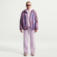 Nike Studio Fleece-bukser i medium vægt med mid rise og åben søm til kvinder - lilla