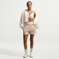 Nike Studio Fleece-shorts i medium vægt med mid rise til kvinder - brun