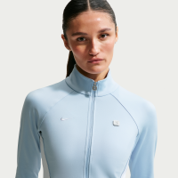 Langærmet Nike -trøje med lynlås i fuld længde til kvinder - blå