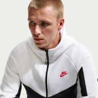 Nike Tech Windrunner-fleecejakke med lynlås til mænd - hvid
