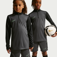 Nike Academy Dri-FIT-fodboldtræningstrøje med lange ærmer og 1/4 lynlås til større børn - grå