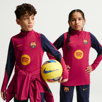 Maskinstrikket FC Barcelona Strike Nike Dri-FIT-fodboldtræningstrøje til større børn - rød