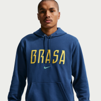 Brazil Club Nike Football-hættetrøje i french terry til mænd - blå