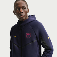 FC Barcelona Tech Fleece Windrunner Nike Football-hættetrøje med lynlås til mænd - blå