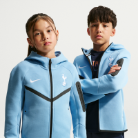 Tottenham Hotspur Tech Fleece Nike Football-hættetrøje med lynlås i fuld længde til større børn (drenge) - blå