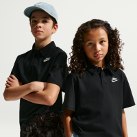 Kortærmet Nike Club-strikpolo til større børn - sort