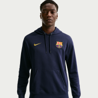 FC Barcelona Club Nike Footbal-hættetrøje i french terry til mænd - blå