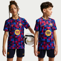 FC Barcelona Nike Dri-FIT opvarmningstrøje til fodbold til større børn - rød