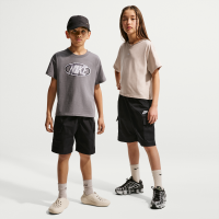 Vævede Nike Club-cargoshorts til større børn - sort