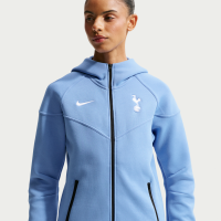 Tottenham Hotspur Tech Fleece Windrunner Nike Football-hættetrøje med fuld lynlås til kvinder - blå