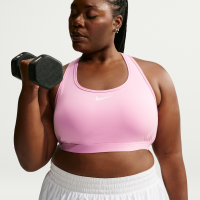 Nike Swoosh-sports-bh med medium støtte og indlæg til kvinder (plus size) - Pink