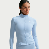 Nike One Fitted Dri-FIT-jakke med lynlås i fuld længde til kvinder - blå