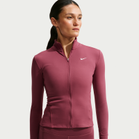 Nike One Fitted Dri-FIT-jakke med lynlås i fuld længde til kvinder - rød