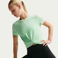Kortærmet Nike One Classic Twist Dri-FIT-trøje til kvinder - grøn