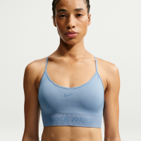 Nike Pro Seamless-sports-bh med indlæg og let støtte til kvinder - blå