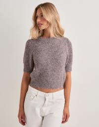 Vero Moda - Brun - Vmnovah Ss O-Neck Puff Pullover Ga