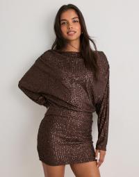 Nelly - Brun - Slouchy Sequin Dress