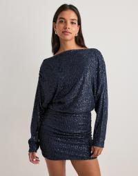 Nelly - Blå - Slouchy Sequin Dress