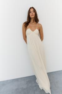 Nelly - Beige - Ruched Detail Dress