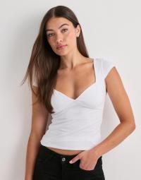 Nelly - Hvid - Sweetheart Cap Sleeve Top