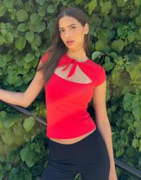 Nelly - Rød - Amazing Keyhole Tie Tee