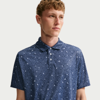 Nike Par Dri-FIT-golfpolo med mikroprint af fugle til mænd - blå