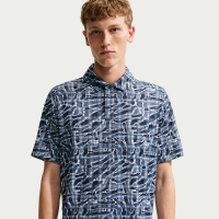 Nike Par Dri-FIT-golfpolo med skotskternet camo-print til mænd - blå