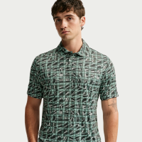 Nike Par Dri-FIT-golfpolo med skotskternet camo-print til mænd - grøn