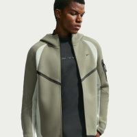 Nike Tech Windrunner-jakke i fleece med fuld lynlås og farveblok til mænd - grå